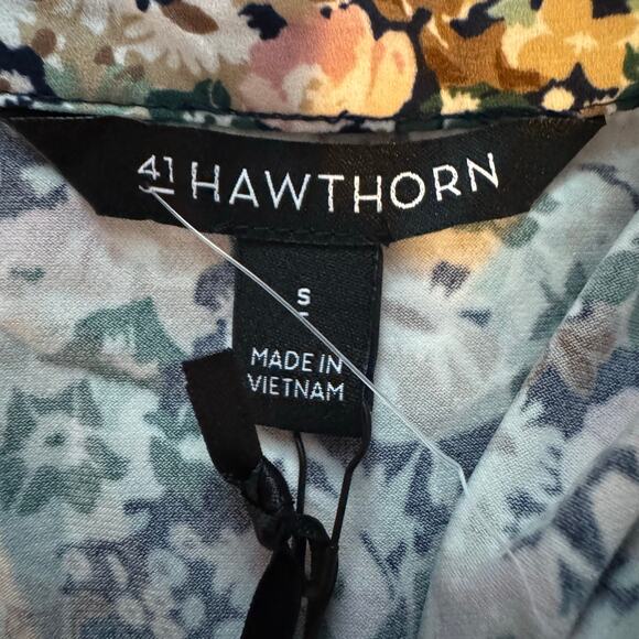 41 Hawthorn Women’s Short Sleeve Blouse Floral Multicolor V Neck Top NWT Small - Picture 7 of 8